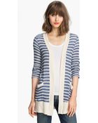 Splendid Panama Stripe Oversized Cardigan - Lyst