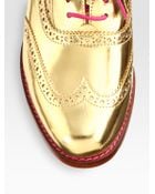 Cole Haan Metallic Leather Oxford brogues - Lyst