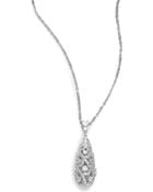 Cz By Kenneth Jay Lane Crystal Scroll Pendant Necklace - Lyst