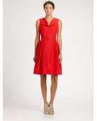 Oscar de la Renta Silk Faille Dress - Lyst