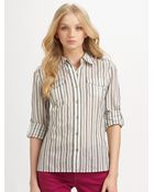 Tory Burch Striped Brigitte Blouse - Lyst