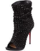 Christian Louboutin Guerilla Studded Opentoe Red Sole Bootie - Lyst