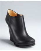 Lanvin Black Leather Side Zip Platform Ankle Boots - Lyst