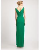 Badgley Mischka Silk Chiffon Gown - Lyst