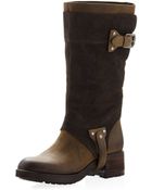 Vera Wang Lavender Essie Mixed Media Boot - Lyst