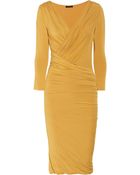 Donna Karan New York Printed Draped Bodice Dress - Lyst