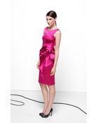 Karen Millen Stretch Satin Dress - Lyst