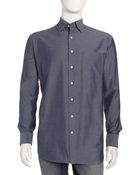 Peter Millar Washed Denim Shirt - Lyst