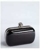 Alexander McQueen Black Patent Leather Skull Box Clutch - Lyst