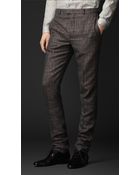 Burberry Prorsum Slim Fit Check Trousers - Lyst