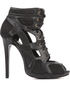 McQ by Alexander McQueen Cutout Leather Ankle Boots - Lyst
