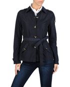 Armani Jeans Short Trench Coat in Iridescent Taffeta - Lyst