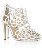Oscar de la Renta Gladia Cutout Leather Sandals - Lyst