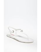 Prada Logo Thong Sandal - Lyst