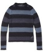 Dolce & Gabbana Striped Crochetknit Cotton Sweater - Lyst
