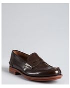 Prada Burnt Leather Penny Loafers - Lyst