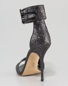 Casadei Glitter Anklewrap Sandal - Lyst