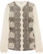 Temperley London Mia Lace and Silk Chiffon Blouse - Lyst