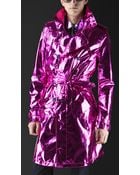 Burberry Prorsum Metallic Silk Trench Coat - Lyst