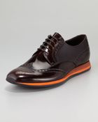 Prada Contrast sole Wing-tip Shoe - Lyst