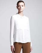 Theory Layered Silk Blouse - Lyst