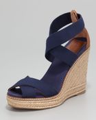 Tory Burch Adonis Stretch Espadrille Wedge - Lyst
