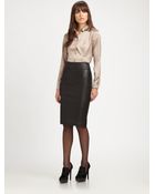 Burberry Stretch leather Pencil Skirt - Lyst