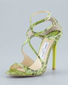 Jimmy Choo Lance Snakeskin Sandal - Lyst