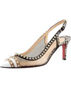 Christian Louboutin Manovra Patent Pvc Slingback - Lyst