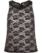 Topshop Collar Lace Shell Top - Lyst