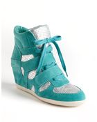Ash Bea Suede Wedge Sneakers - Lyst