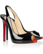 Christian Louboutin Patent Leather Slingbacks - Lyst