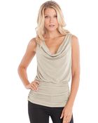 Guess Shimmering Cowl Neck Tank Top - Lyst