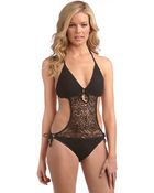 Ralph Lauren Blue Label Crochet Onepiece Swim Monokini - Lyst