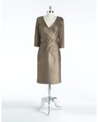 Tadashi Shoji Pleated Metallic Dress - Lyst