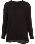 Topshop Knitted Woven Back Jumper - Lyst