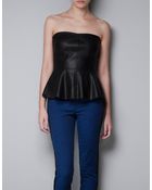 Zara Peplum Top - Lyst