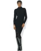 Lauren by Ralph Lauren Merino Ribbed Dress - Lyst