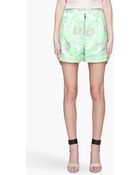 Matthew Williamson Lime Green Tailored Jacquard Shorts - Lyst