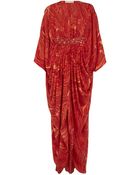 Michael Kors Exclusive Marble Print Kaftan Gown - Lyst