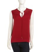 Diane von Furstenberg Tie-Neck Top - Lyst