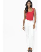 Lauren by Ralph Lauren Slim Fit Ankle Pant - Lyst