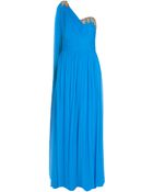 Notte By Marchesa One Shoulder Embellished Chiffon Gown - Lyst