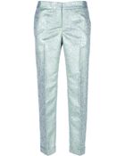 Tory Burch Metallic Paisley Print Trouser - Lyst