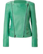 Balmain Mint Lambskin Biker Jacket - Lyst