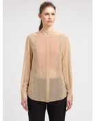 3.1 Phillip Lim Laceinset Silk Chiffon Blouse - Lyst