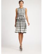 Oscar de la Renta Silk Peplum Top - Lyst