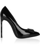 Saint Laurent Bow-Embellished Patent-Leather Pumps - Lyst