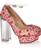 Charlotte Olympia Mabel Printed Satintwill Pumps - Lyst