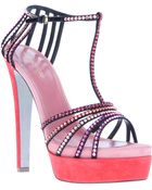 Sergio Rossi Crystal Embellished Sandal - Lyst